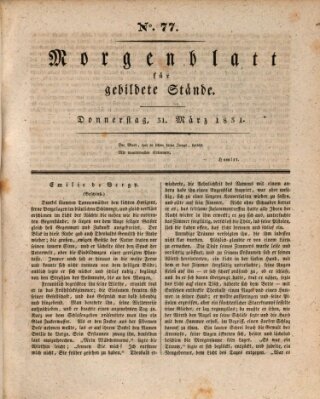 Morgenblatt für gebildete Stände Donnerstag 31. März 1831