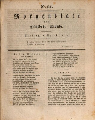 Morgenblatt für gebildete Stände Freitag 8. April 1831
