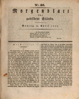 Morgenblatt für gebildete Stände Montag 11. April 1831