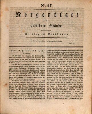 Morgenblatt für gebildete Stände Dienstag 12. April 1831