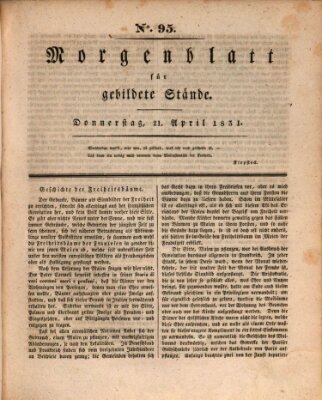 Morgenblatt für gebildete Stände Donnerstag 21. April 1831