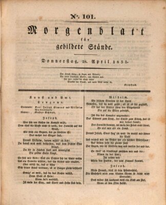 Morgenblatt für gebildete Stände Donnerstag 28. April 1831