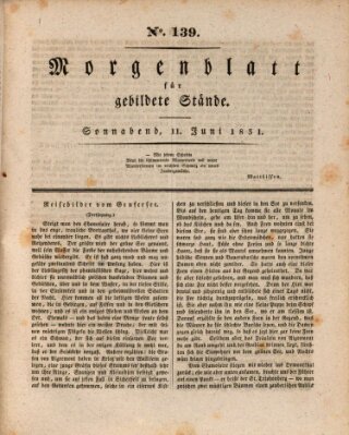 Morgenblatt für gebildete Stände Samstag 11. Juni 1831