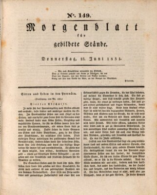 Morgenblatt für gebildete Stände Donnerstag 23. Juni 1831