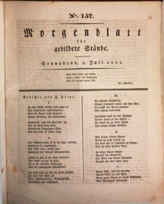 Morgenblatt für gebildete Stände Samstag 2. Juli 1831