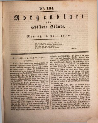 Morgenblatt für gebildete Stände Montag 11. Juli 1831