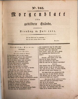 Morgenblatt für gebildete Stände Dienstag 12. Juli 1831