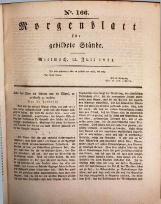 Morgenblatt für gebildete Stände Mittwoch 13. Juli 1831