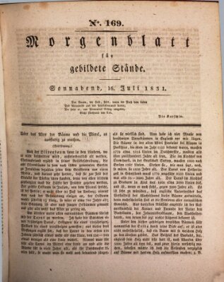 Morgenblatt für gebildete Stände Samstag 16. Juli 1831