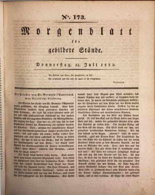 Morgenblatt für gebildete Stände Donnerstag 21. Juli 1831