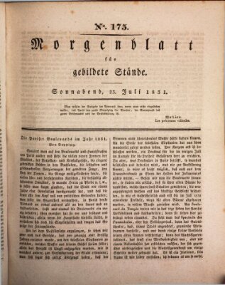 Morgenblatt für gebildete Stände Samstag 23. Juli 1831