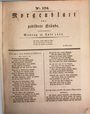 Morgenblatt für gebildete Stände Montag 25. Juli 1831