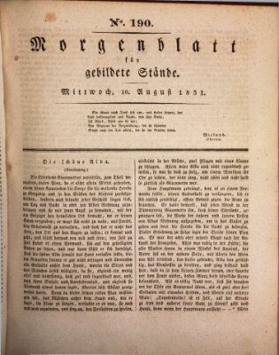 Morgenblatt für gebildete Stände Mittwoch 10. August 1831