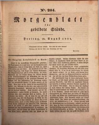 Morgenblatt für gebildete Stände Freitag 26. August 1831