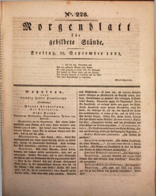 Morgenblatt für gebildete Stände Freitag 23. September 1831