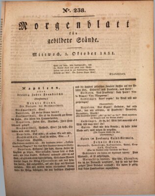 Morgenblatt für gebildete Stände Mittwoch 5. Oktober 1831