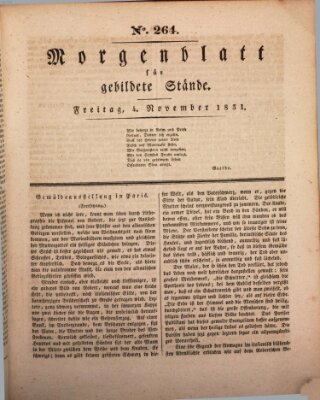 Morgenblatt für gebildete Stände Freitag 4. November 1831