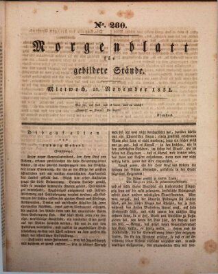 Morgenblatt für gebildete Stände Mittwoch 23. November 1831