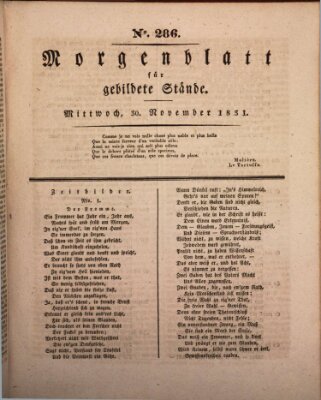 Morgenblatt für gebildete Stände Mittwoch 30. November 1831