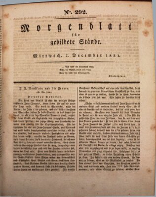 Morgenblatt für gebildete Stände Mittwoch 7. Dezember 1831