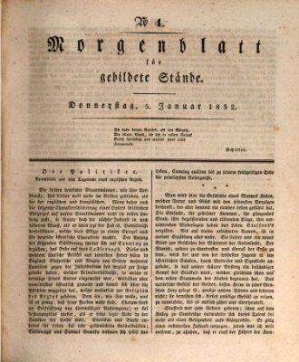 Morgenblatt für gebildete Stände Donnerstag 5. Januar 1832