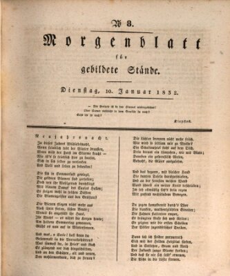 Morgenblatt für gebildete Stände Dienstag 10. Januar 1832