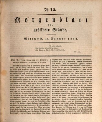 Morgenblatt für gebildete Stände Mittwoch 18. Januar 1832