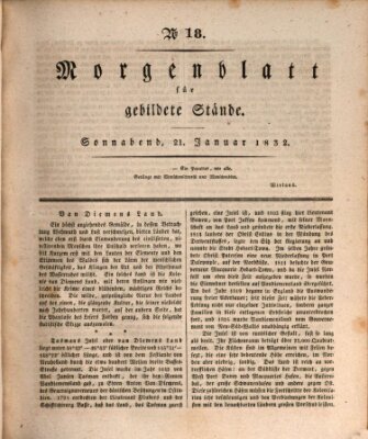 Morgenblatt für gebildete Stände Samstag 21. Januar 1832