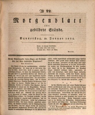 Morgenblatt für gebildete Stände Donnerstag 26. Januar 1832