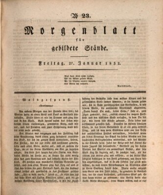 Morgenblatt für gebildete Stände Freitag 27. Januar 1832