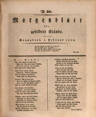 Morgenblatt für gebildete Stände Samstag 4. Februar 1832