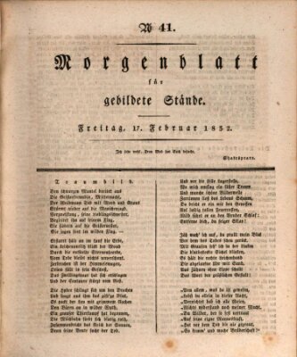 Morgenblatt für gebildete Stände Freitag 17. Februar 1832