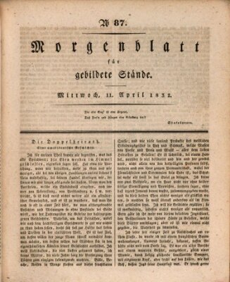 Morgenblatt für gebildete Stände Mittwoch 11. April 1832