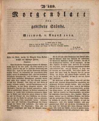 Morgenblatt für gebildete Stände Mittwoch 8. August 1832