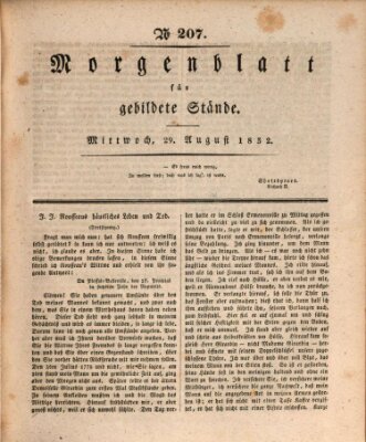 Morgenblatt für gebildete Stände Mittwoch 29. August 1832