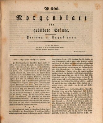 Morgenblatt für gebildete Stände Freitag 31. August 1832