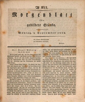 Morgenblatt für gebildete Stände Montag 3. September 1832