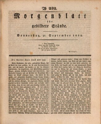 Morgenblatt für gebildete Stände Donnerstag 27. September 1832