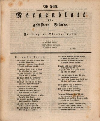 Morgenblatt für gebildete Stände Freitag 12. Oktober 1832