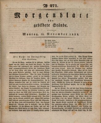 Morgenblatt für gebildete Stände Montag 12. November 1832