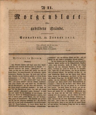 Morgenblatt für gebildete Stände Samstag 12. Januar 1833