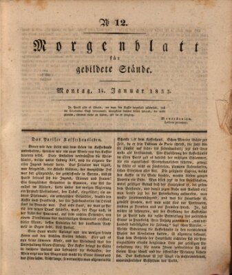 Morgenblatt für gebildete Stände Montag 14. Januar 1833