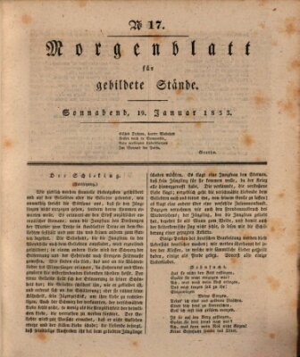 Morgenblatt für gebildete Stände Samstag 19. Januar 1833