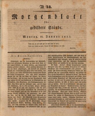 Morgenblatt für gebildete Stände Montag 21. Januar 1833