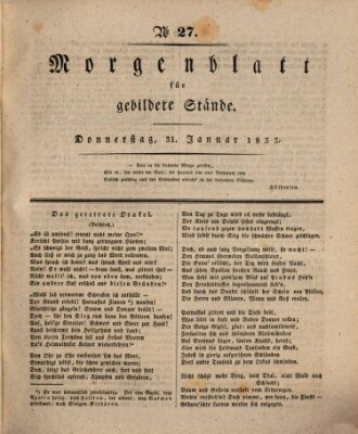 Morgenblatt für gebildete Stände Donnerstag 31. Januar 1833