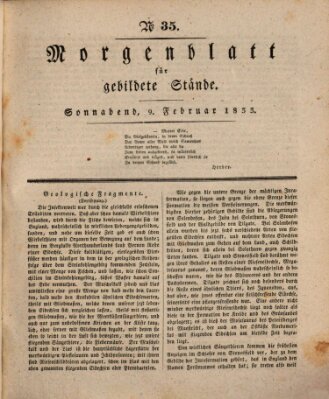 Morgenblatt für gebildete Stände Samstag 9. Februar 1833