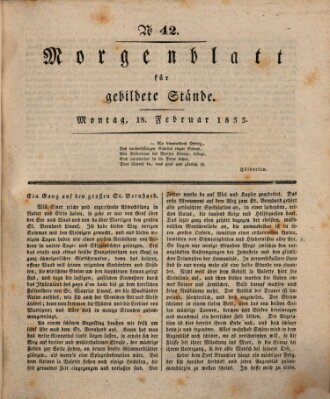 Morgenblatt für gebildete Stände Montag 18. Februar 1833