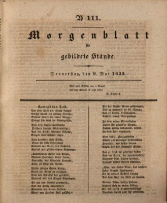 Morgenblatt für gebildete Stände Donnerstag 9. Mai 1833