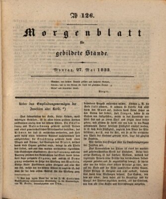 Morgenblatt für gebildete Stände Montag 27. Mai 1833