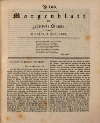 Morgenblatt für gebildete Stände Dienstag 4. Juni 1833